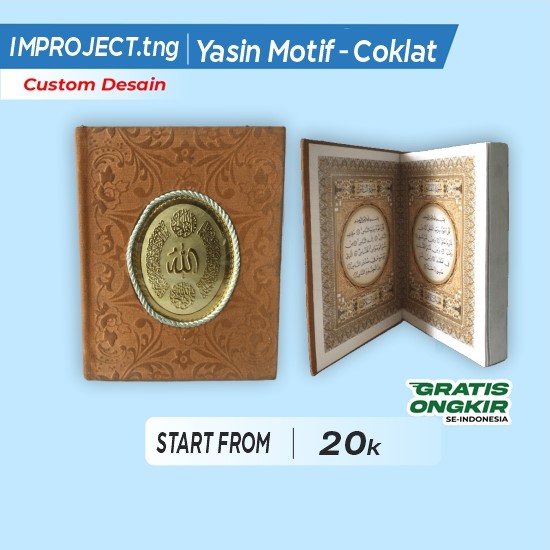 Buku Yasin Motif Coklat Bludru